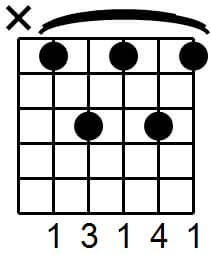 an Amaj chord type with the middle note dropped to make it a b7